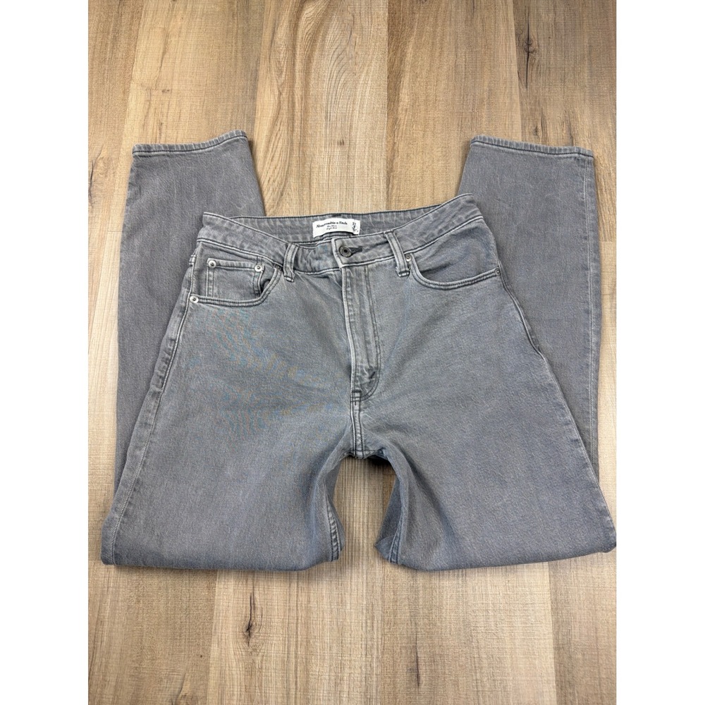 Abercrombie & Fitch Curve Love High Rise Mom Jeans Gray Size‎ 4 27 Tapered Leg